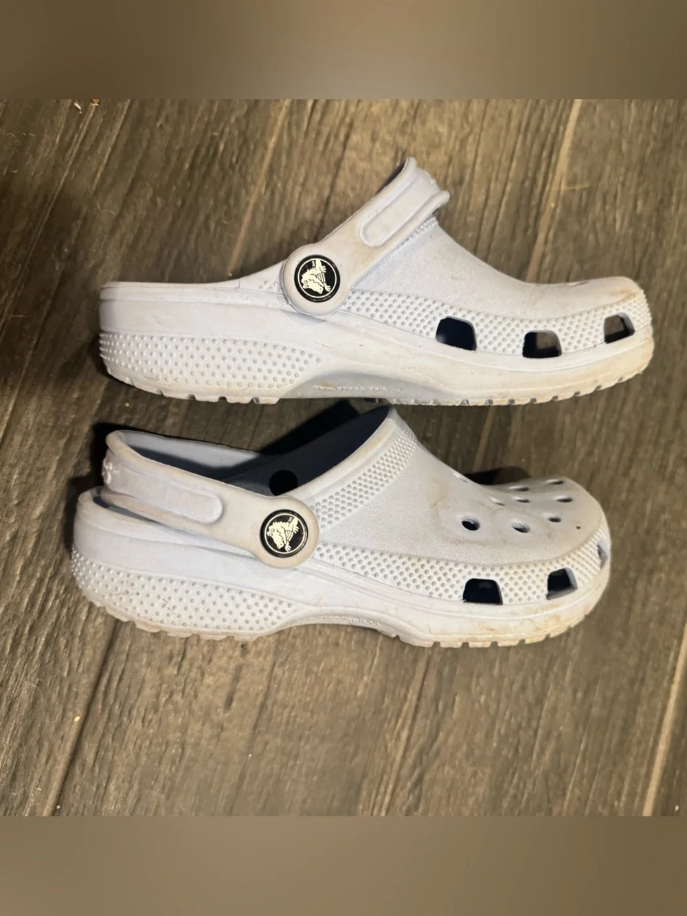 CROCS Kids Light Blue Slip-On Clogs with Heel Strap Y2